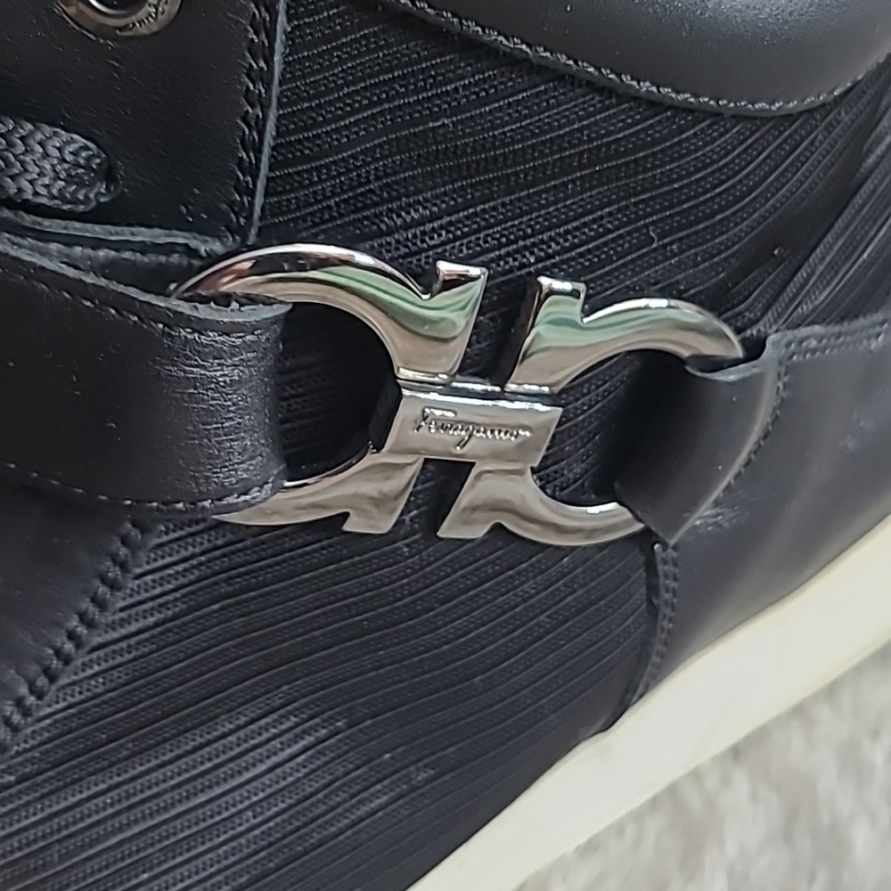 Salvatore Ferragamo Leather And Mesh Sneakers Mens 12 - Picture 8 of 11